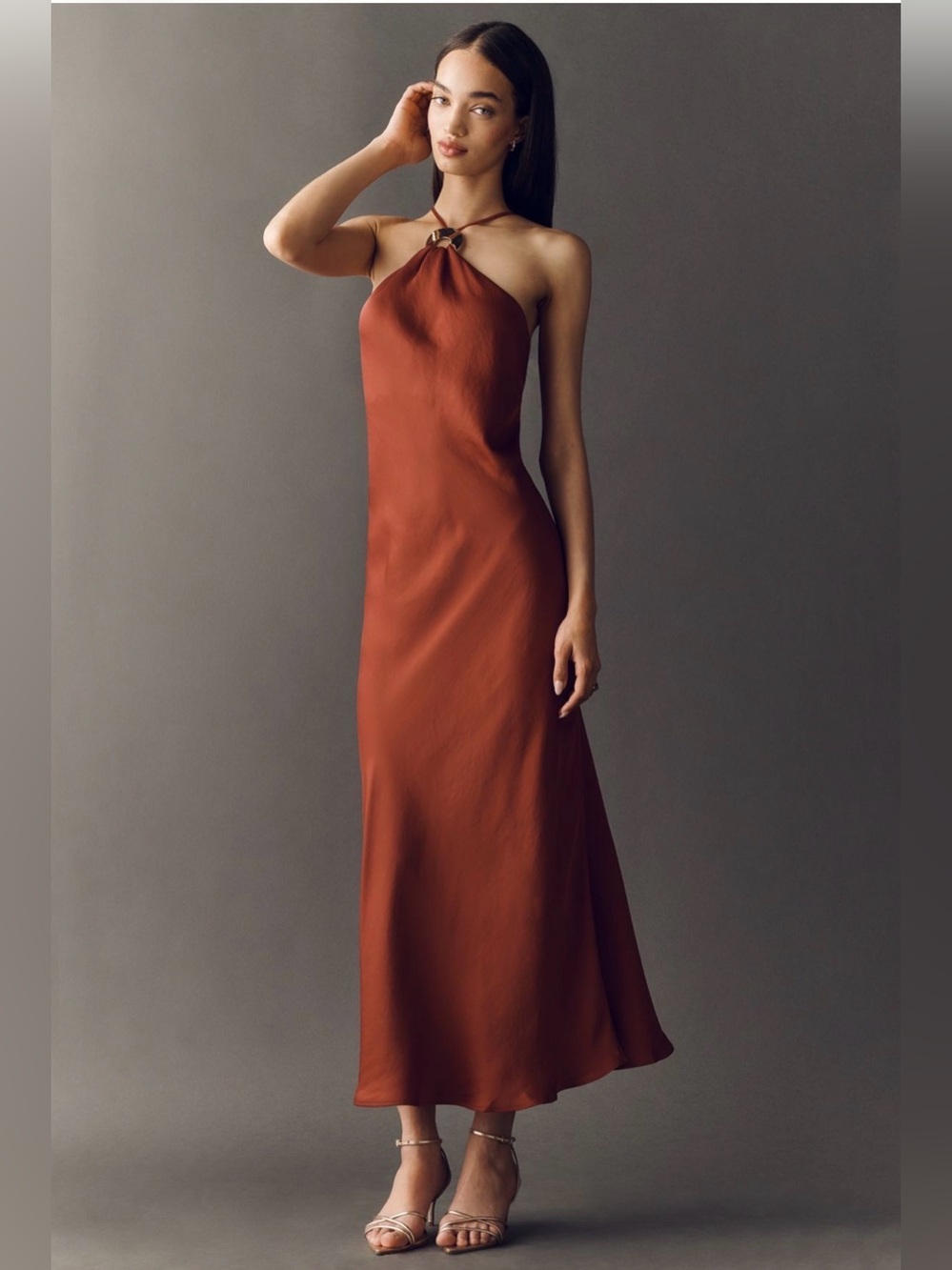 Anthropologie Veda Halter Slip Midi Dress - Picture 2 of 16